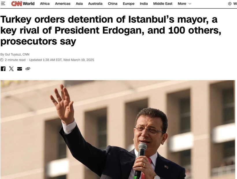 Dünya basını Ekrem İmamoğlu’nu konuşuyor: Gözaltı kararı manşetlerde! 1.Resim